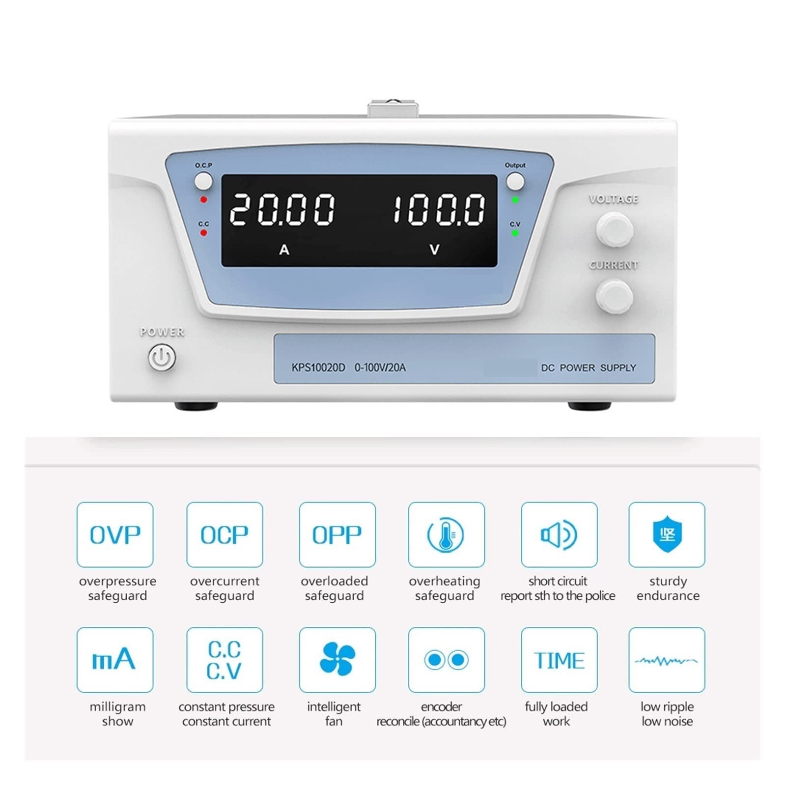 60V 50A Fonte Da Banco Laboratorio Dc Stabilizzato Alimentatore Regolabile Variabile Digitale Regolato Alimentatore 100V 20A(KPS6050D 0-60V 0-50A)