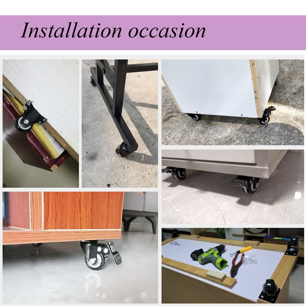 4 Ruote Girevoli Con Freni Per Mobili - Vite M8, Carico 70kg Cad., Diametro 50mm - Foto 7