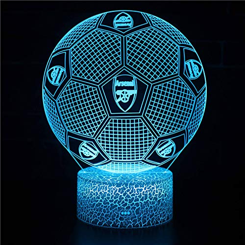 Five Major League Football Team 3D LED Multicolor Night Light Touch 7/16 Color Remote Control Illusion Light Visual Table Lamp Gift Light Team ARSENAL