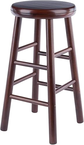 Miniatura 4 de Winsome Shelby - Taburetes giratorios de 2 piezas, 25 pulgadas, nogal, madera maciza