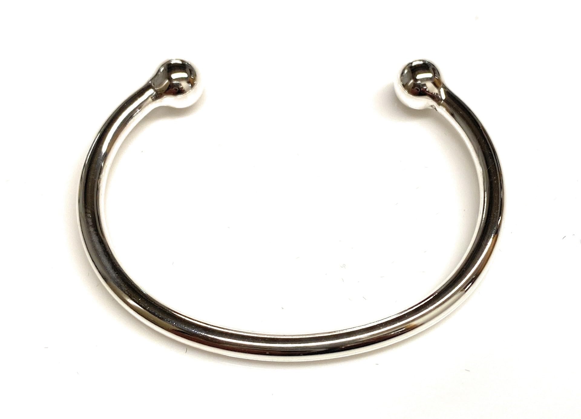 HANDMADE BOY OR GIRL BABY TORQUE BANGLE - BRITISH MADE - SOLID STERLING SILVER