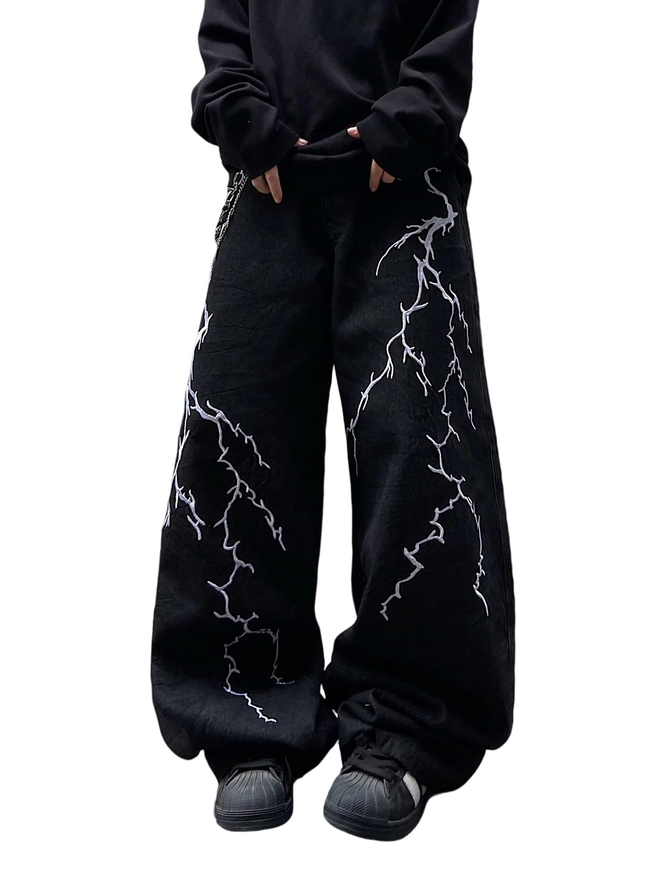 Womens Baggy Jeans Wide Leg Denim Pants Y2k 90s Vintage Hip Hop Loose Long Trousers Streetwear