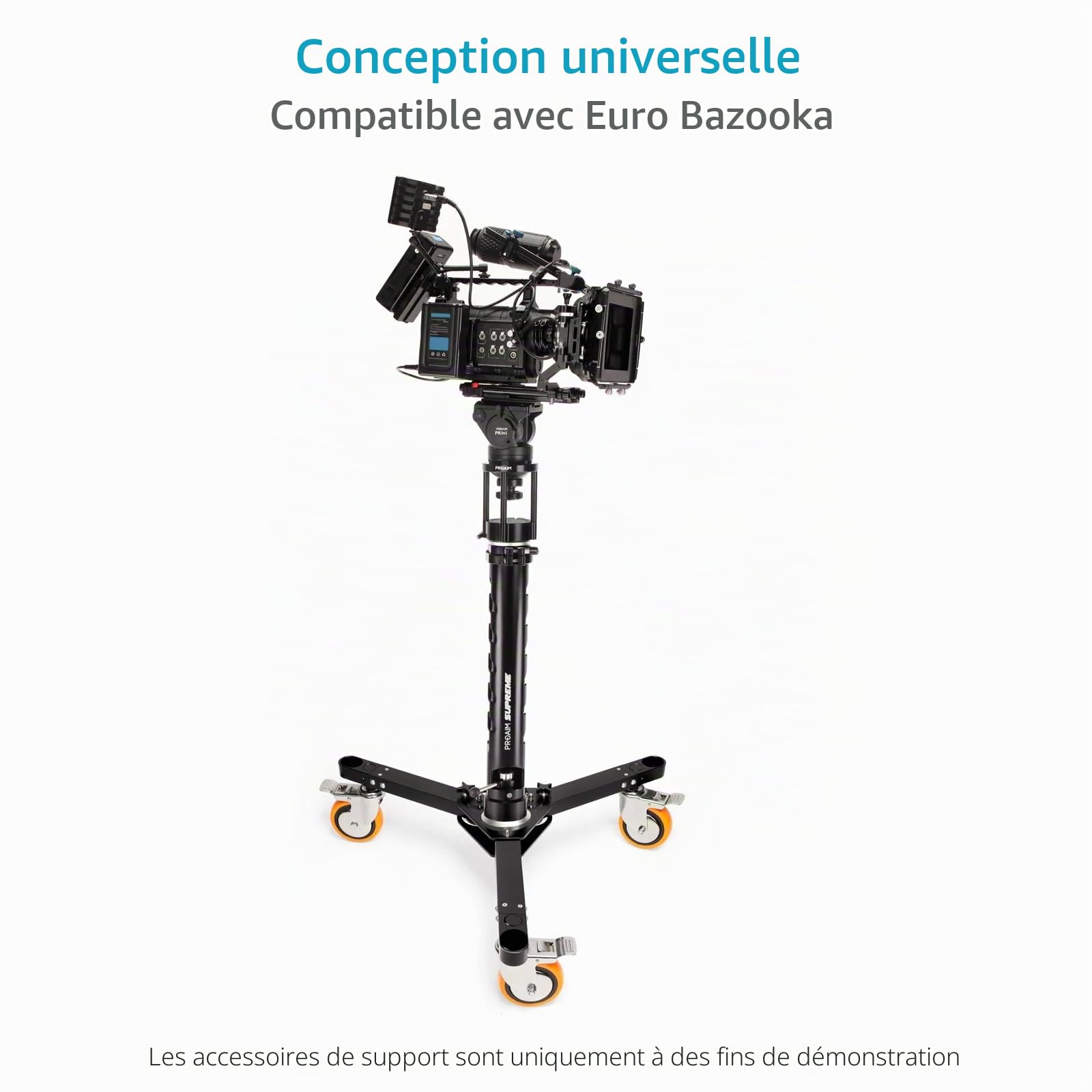 PROAIM Anchor Dolly trépied alu pour jibs et grues, 500 kg/1100 LB | Dolly CNC en aluminium avec roues PU 6" verrouillables ; pliable pour le transport, passe les portes standard.