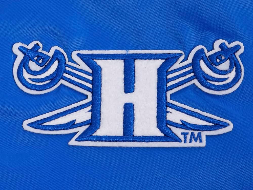 Pro Standard Womens College Hampton University Classic Essentials Satin Jacket Royal Blue 2Xl