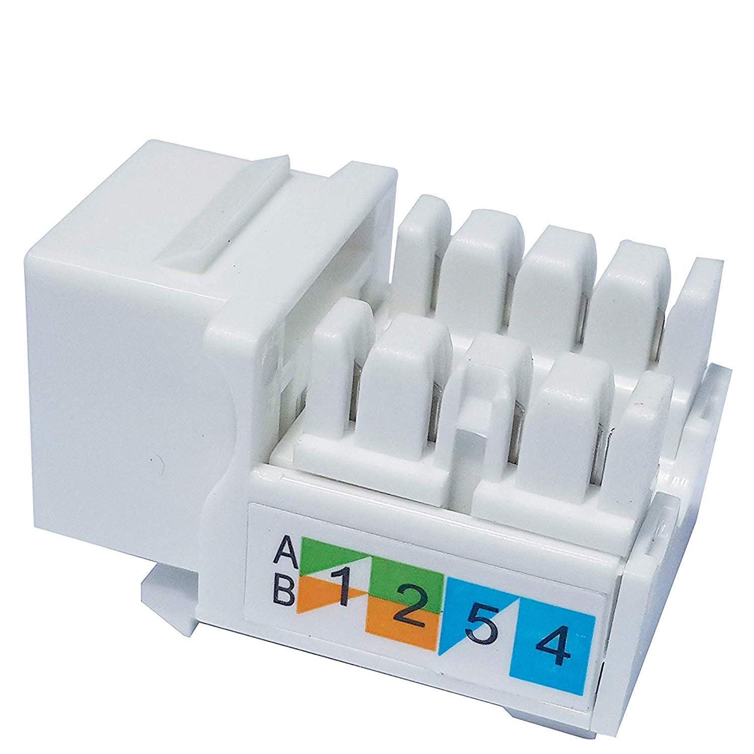 DKURVE Divine Cat6 Keystone Jack 100pcs - Ethernet Wall Jack - Wall Cat6 - Cat6 Network Coupler - Keystone Jack - Cat5/5e/6 Compatible - Cat6