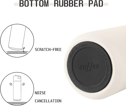 Miniatura 4 de Botella de agua aislada con tapa con pajilla, acero inoxidable 188 de 18 onzas, a prueba de fugas, doble pared aislada, antidesgaste, antisudor,