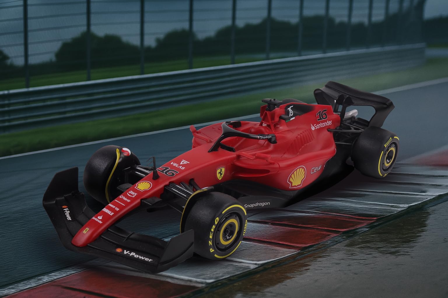 TURBO CHALLENGE - Ferrari F1-75 - RC Prestige - 095643 - Auto Radiocomandata - Rosso - 1/18 - Plastica - Giocattolo per Bambini - Regali - Compleanno - Formula 1 - Adesivi Inclusi - dai 6 anni