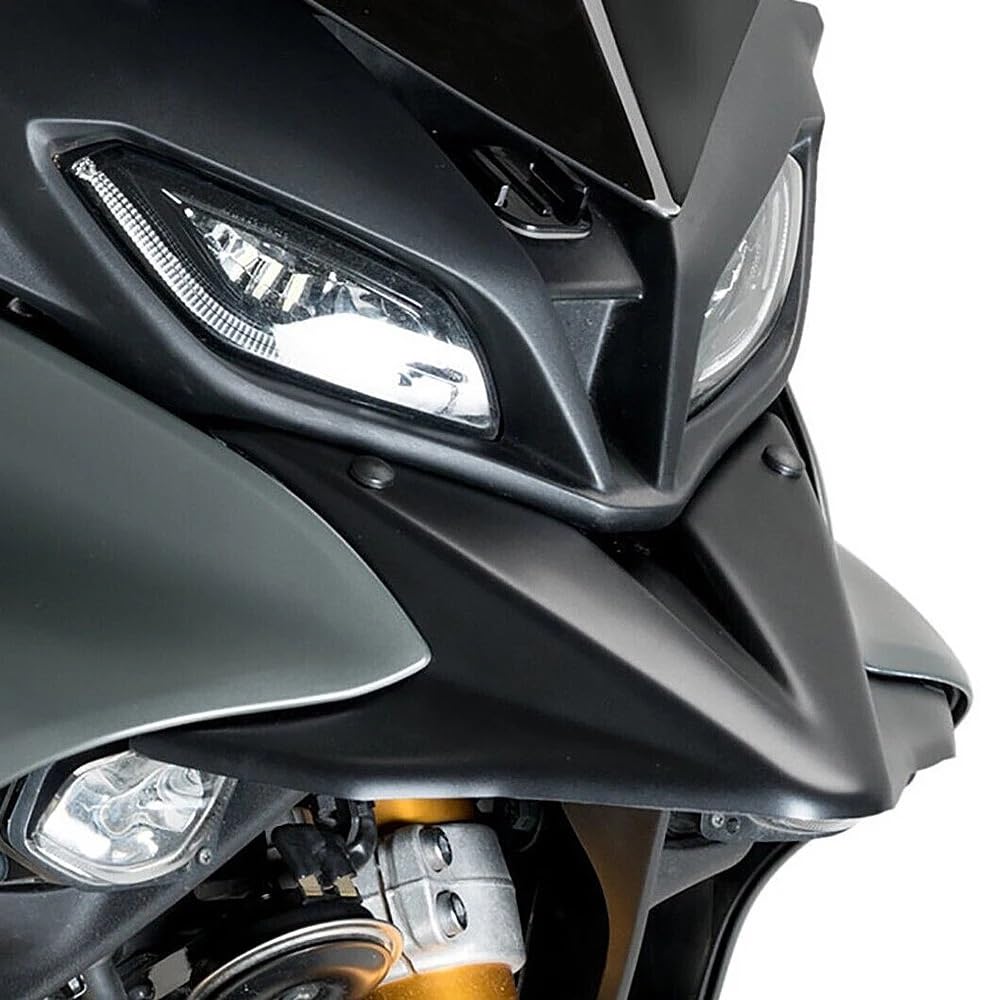 Adatto per Yamaha Tracer Tracer9 GT 2022-2024 Moto Becco Naso Cono Estensione Parafango Anteriore Carenatura Winglets protezione forcella(Black)