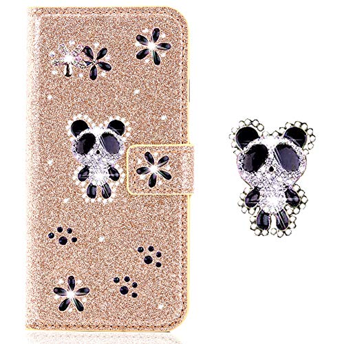 Brilliant Leather Compatible with Samsung S8,Flip Kickstand Sparkle Bling Glitter Diamond Stand Function Magnetic Book Purse Wallet with Card Slot Holder Protective Cover