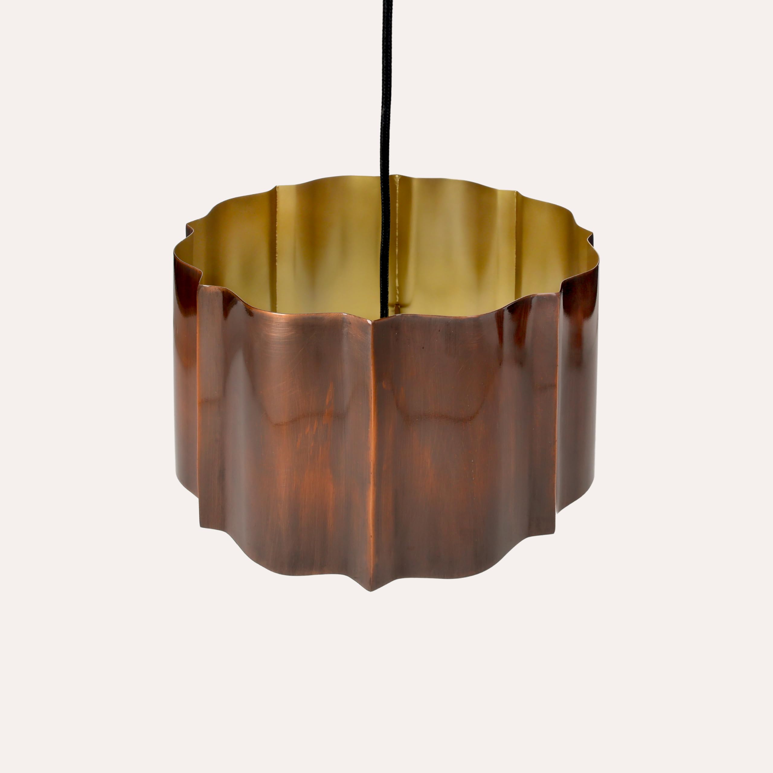 Keyhomestore- Lampadario a sospensione da soffitto, realizzato in metallo, color ramato scuro, stile vintage retrò – diametro cm 40 – Da soffitto in metallo Salotto, Soggiorno, Ristorante.