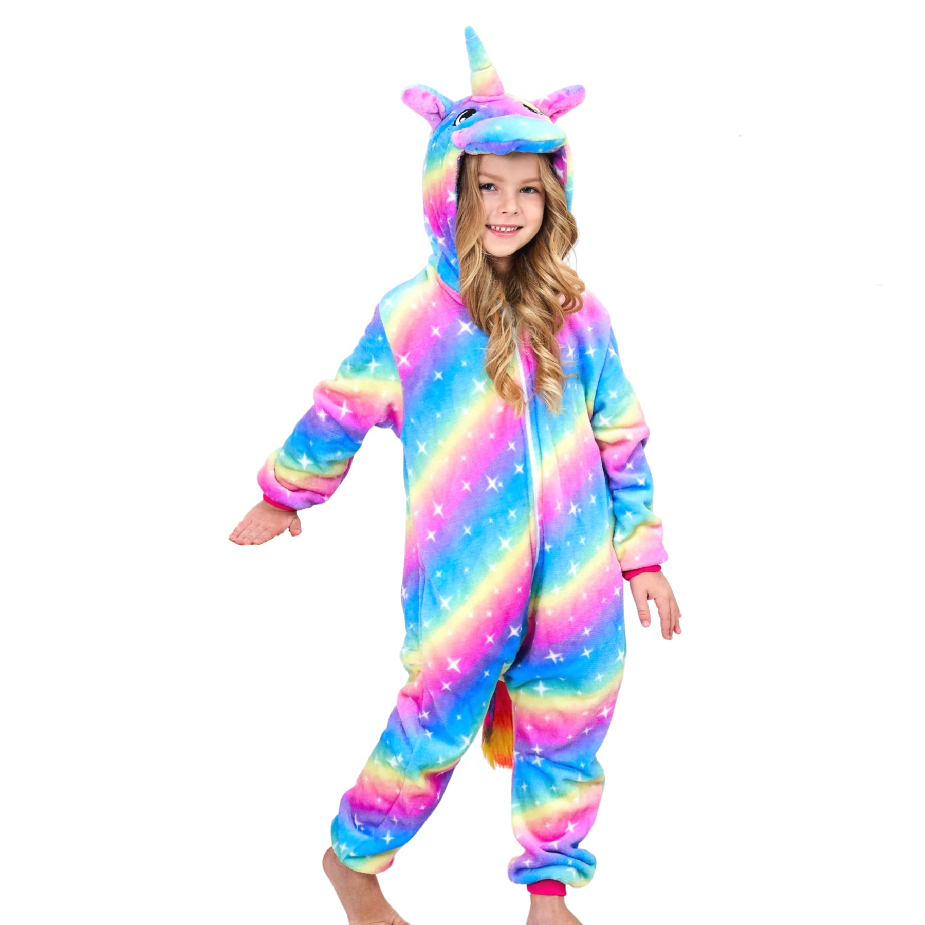 Pijama de Unicornio Suave Onesie Pijamas de Una Pieza para Niñas