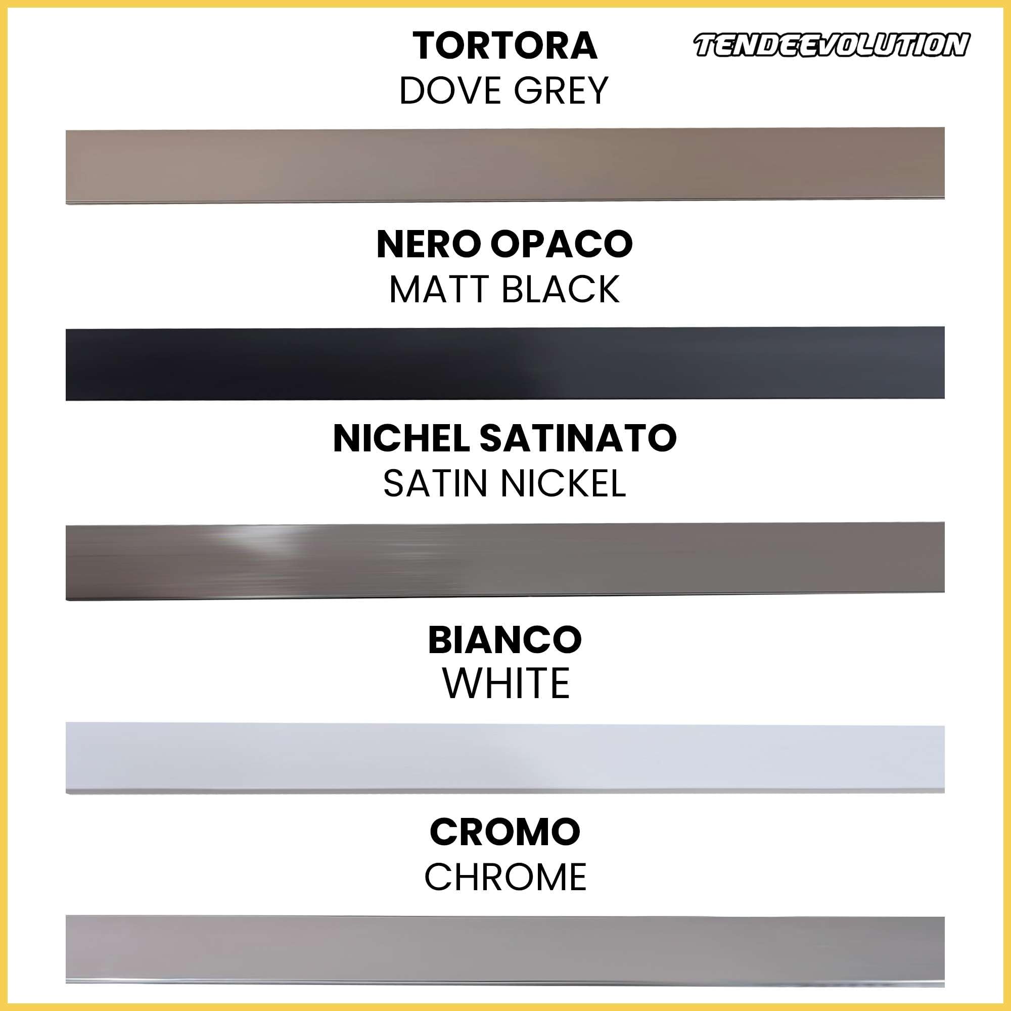 TENDEEVOLUTION - Binario Tenda Soffitto o Parete 40 x 13 mm in Alluminio, Colore e Accessori Personalizzabili su Misura. Binario per Tende a Onda o Arricciate, Curtain Track