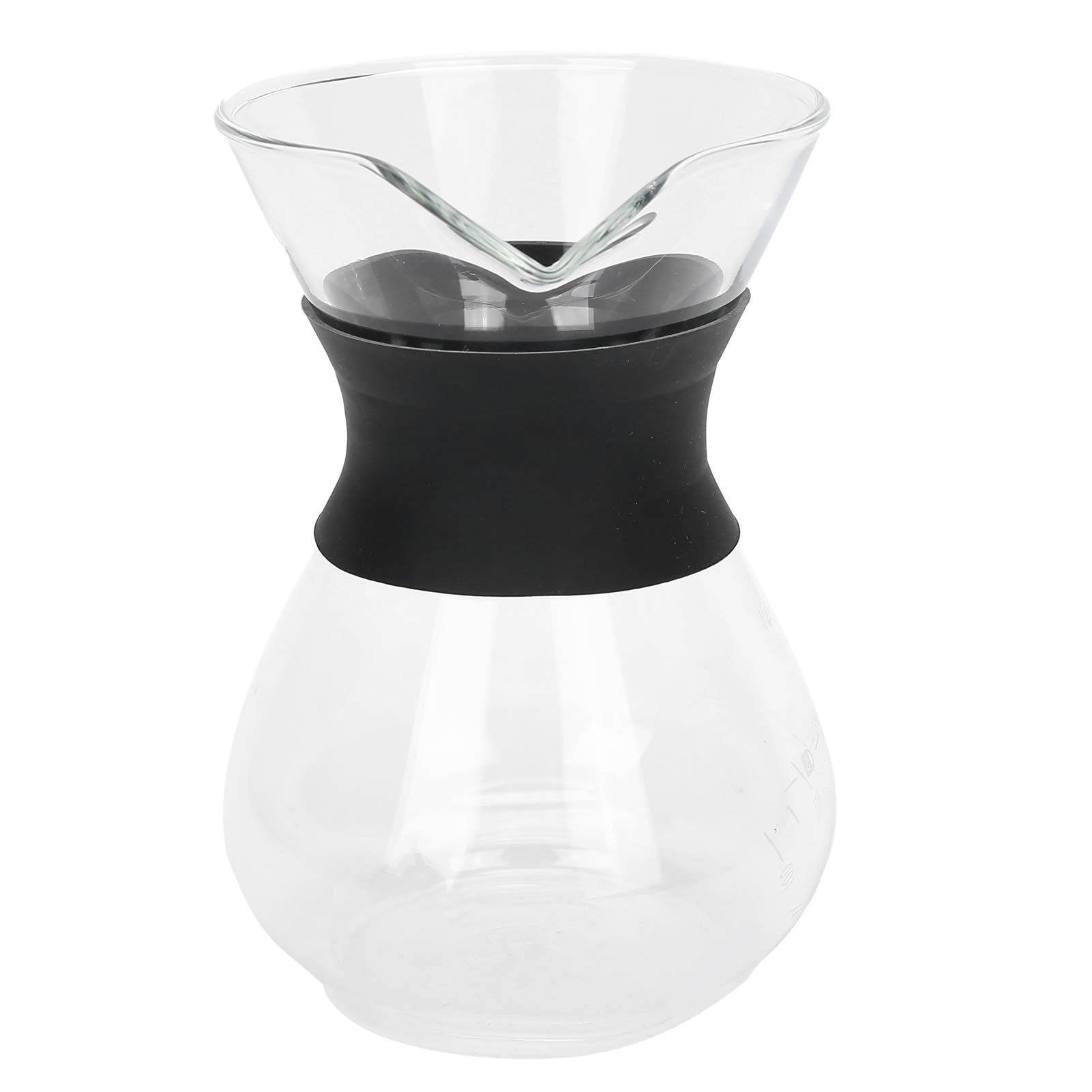 Fdit Reusable Glass Coffee Pot with Stainless Steel Filter Pour Over Coffee Makers Manual Drip Coffee Maker Set (400ml)