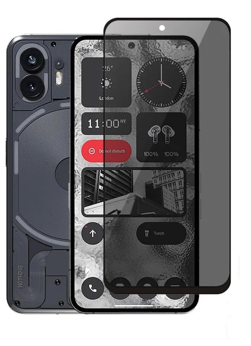 Zubitech Nothing 2 Privacy Screen Protector Anti-Spy Tempered Glass Film 9H Hardness Scratch Resistant Bubble Free Glass Screen Protector for Nothing Phone 2 (1)
