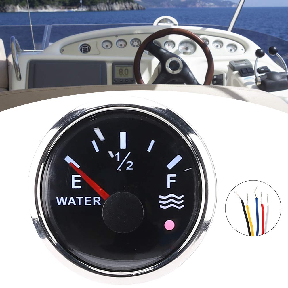indicatore livello acqua + Indicatore del serbatoio dell'acqua | Indicatori di livello dell'acqua 52 mm/2 pollici Allarme intelligente 9-30 V per sensore europeo RV 0-190 ohm
