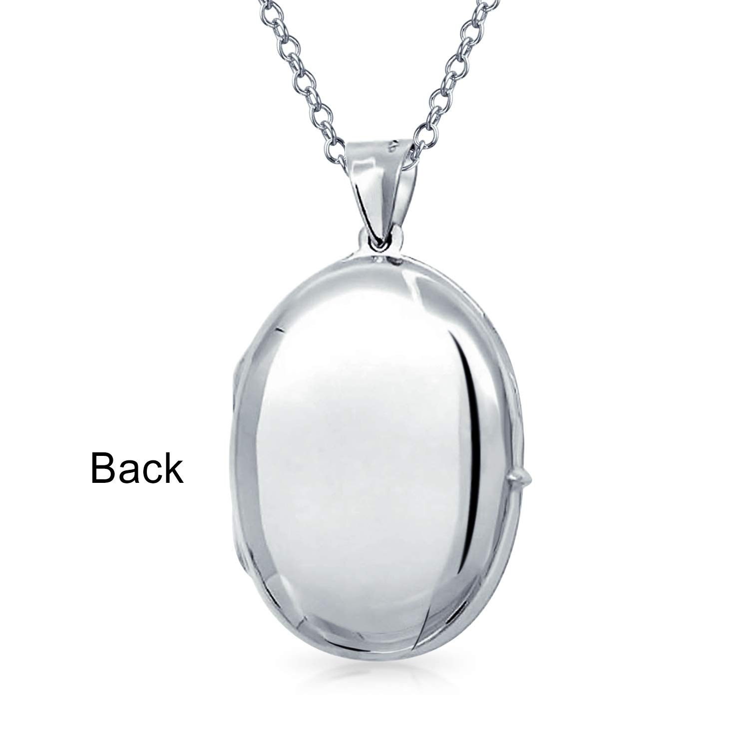 Ciondolo Collana In Argento .925 Semplice Cupola Ovale Cerchio Tradizionale Portagioie Personalizzato Incisione Foto Medaglione Per Donne Adolescenti Contiene Foto Immagini Piccole Medie Grandi