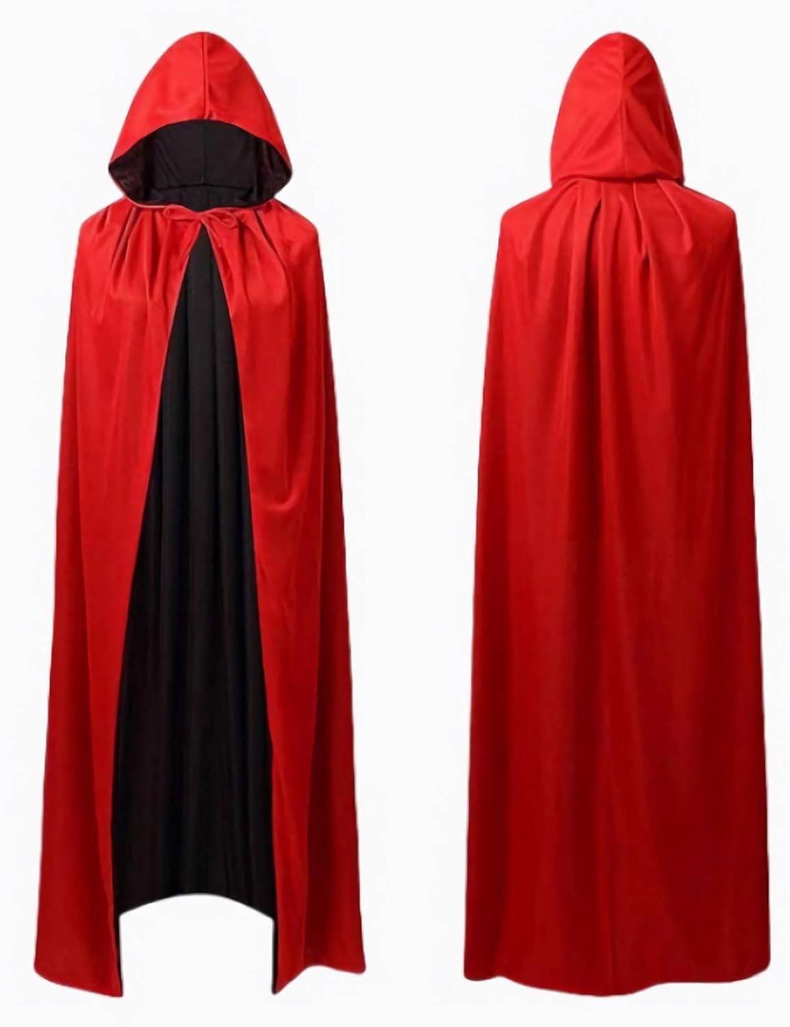 Halloween Double Sided Vampire Cloak Capes Unisex Adult Reversible Cloaks with Hood Witch Party Capes Cosplay Costumes