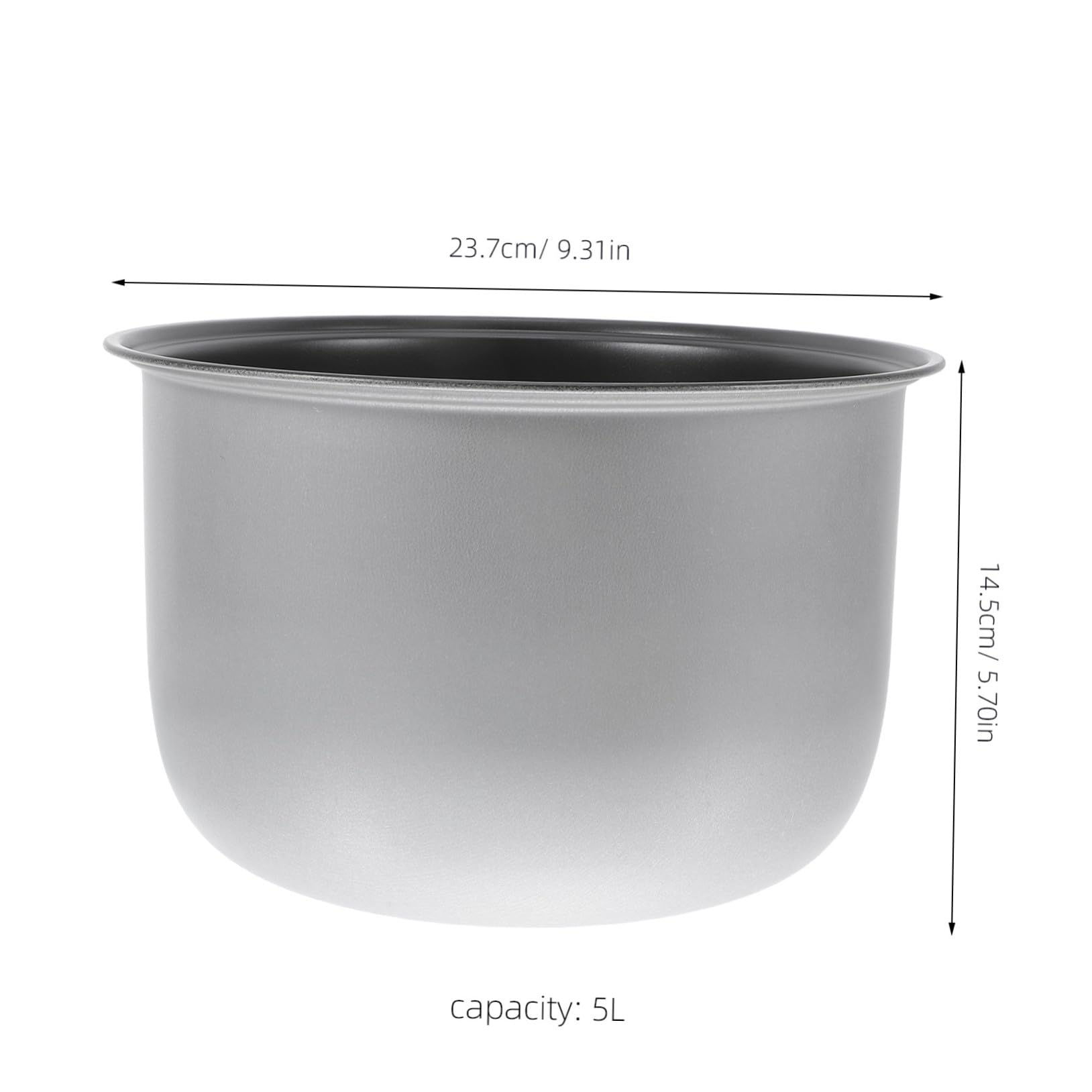 LIFKOME Recipiente Interior Antiadherente De Aleación De Aluminio Para Olla Arrocera 5 Litros, Compatible Para Cocinar Arroz, Gachas Vapor, Olla De Repuesto Duradera y Fácil Limpieza