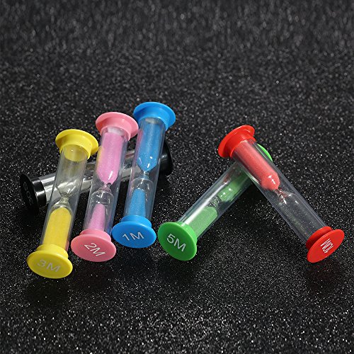 Decdeal 6 peças de temporizador de ampulheta colorido para jogos de escritório na cozinha 30 segundo