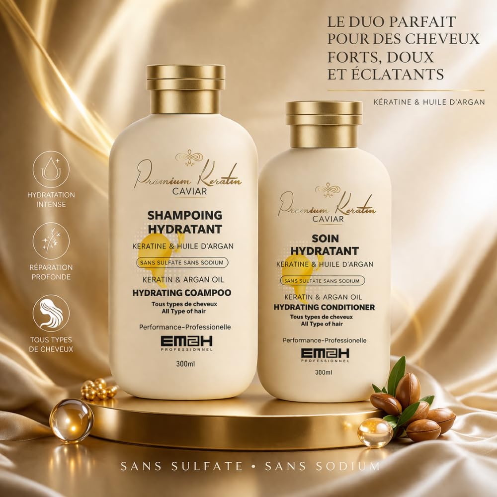 Premium Keratin Caviar kit d'hydratation intense et de réparation - 2 x 300ml