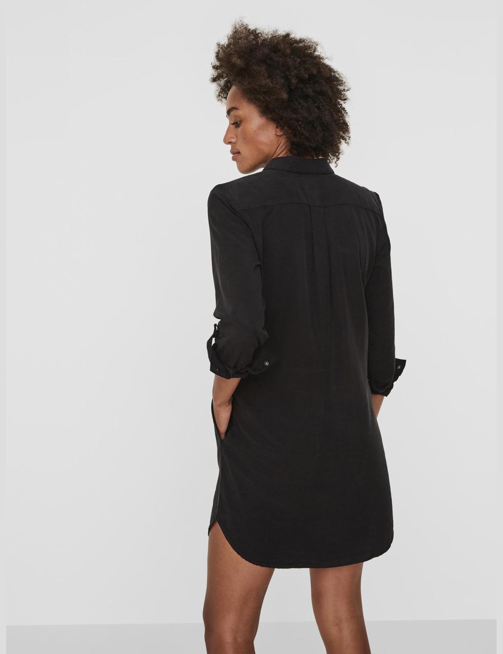 Vero Moda Mujer Vmsilla LS Short Dress Lt Bl Noos Ga Vestido | Vestido vaquero