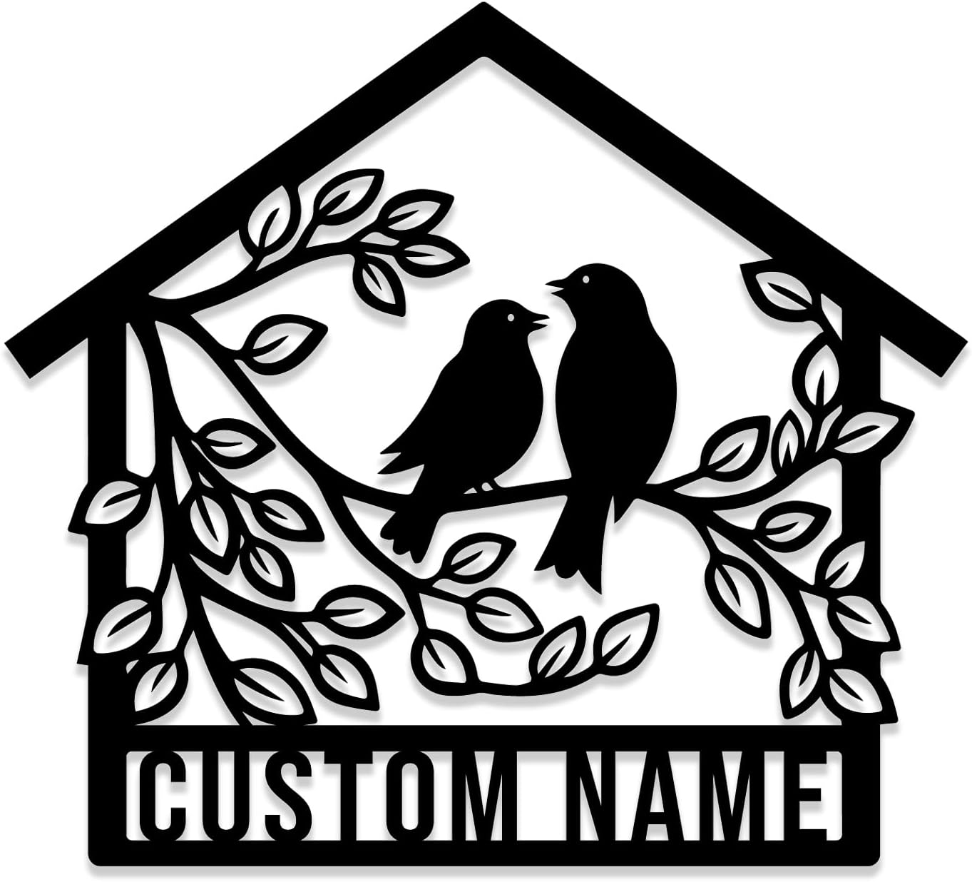 Custom Birdhouse Metal Sign,Personalized Garden Name Wall Art, Rustic Cabin Decor,Backyard Patio Yard Plaque,Farmhouse Wall Decor,Custom Address Sign (Style-4)