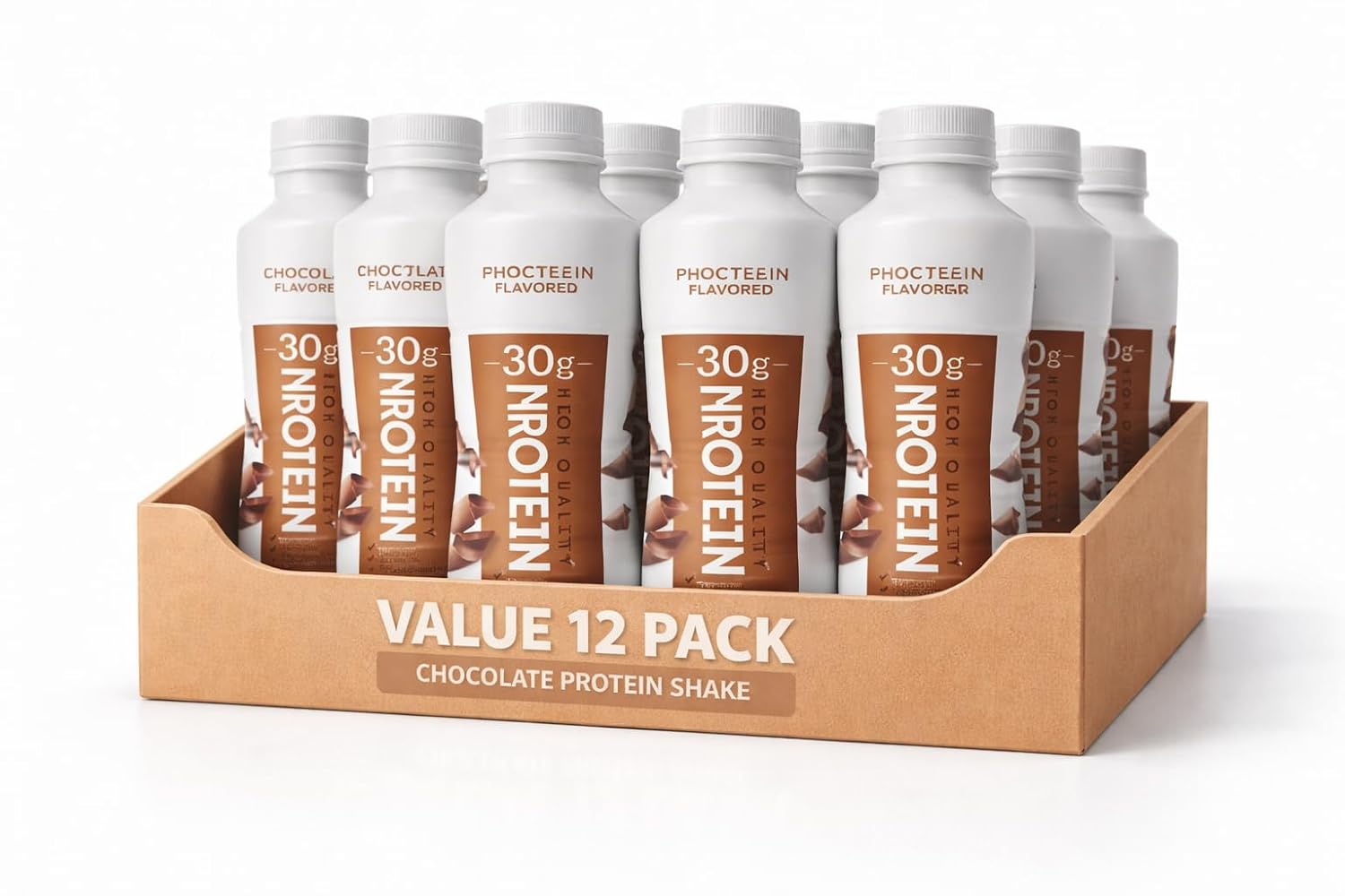 Chocolate Protein Shake, 30g Protein per Bottle, Ready to Drink, Low Sugar, Meal Replacement and Post Workout Drink (12 - Pack)
