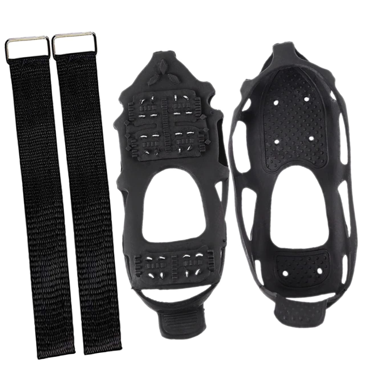 Veemoon 1set Ice Cleats for Boots Tip Non-Slip Grippers for Snow and Ice Durable Outdoor Shoe Accessories for Hiking Fishing and Climbing Lightweight Easy to Clean