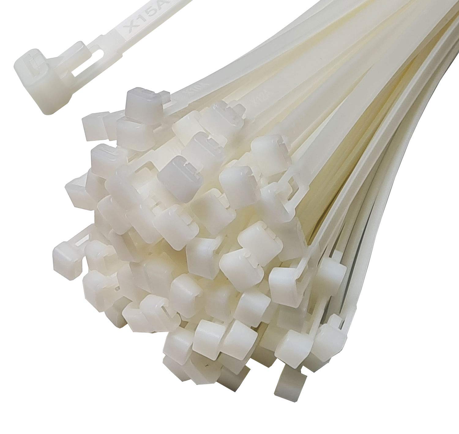 Damstone White Pack Of 10 Cable Ties Resealable 540 Mm X 7.6 Mm Removable Reusable Nylon Reusable Uv Stable