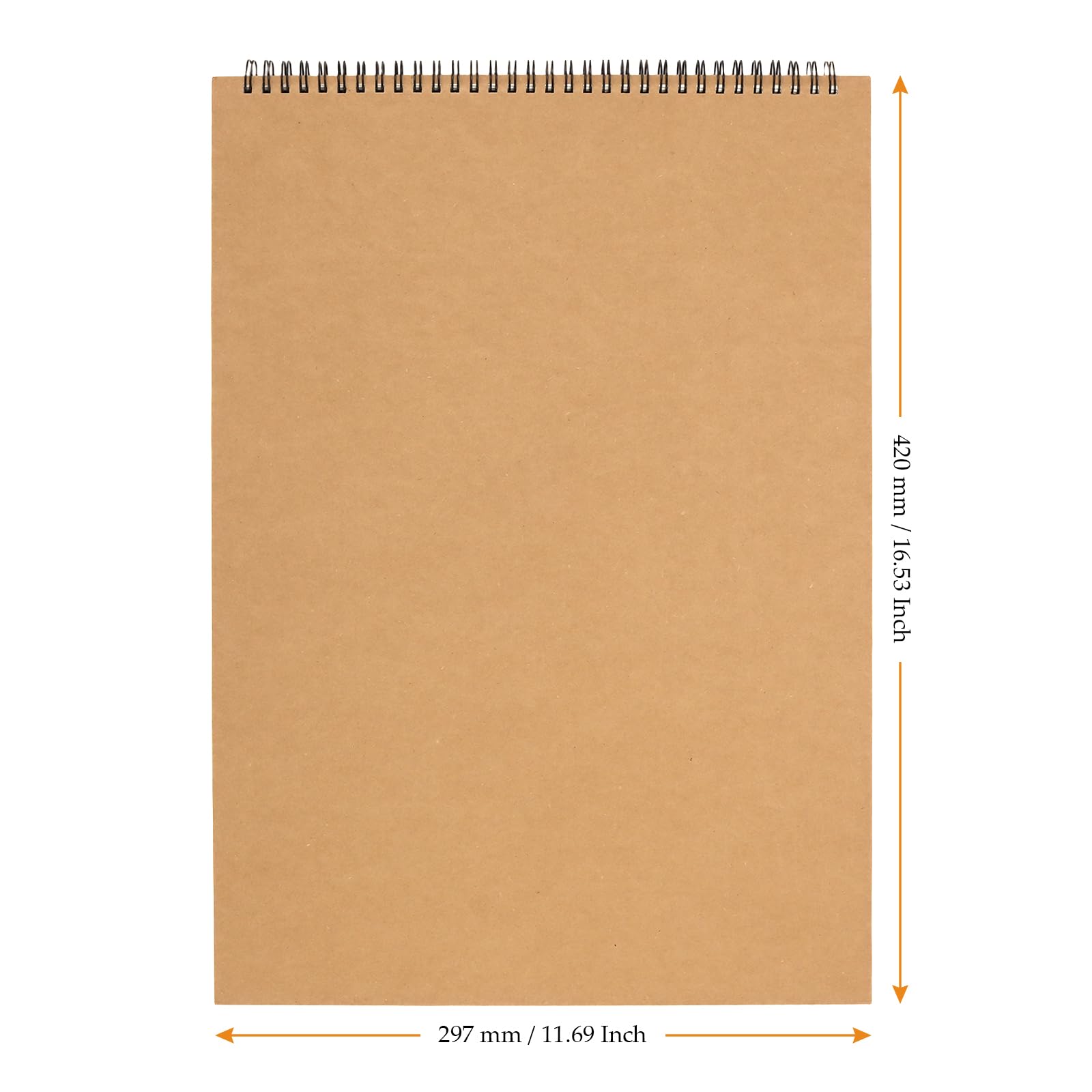 MUKCHAP Confezione da 6 quaderni da disegno A3, 41,5 x 29,1 cm, rilegatura a spirale, 30 fogli/60 pagine A3 per disegnare e scrivere