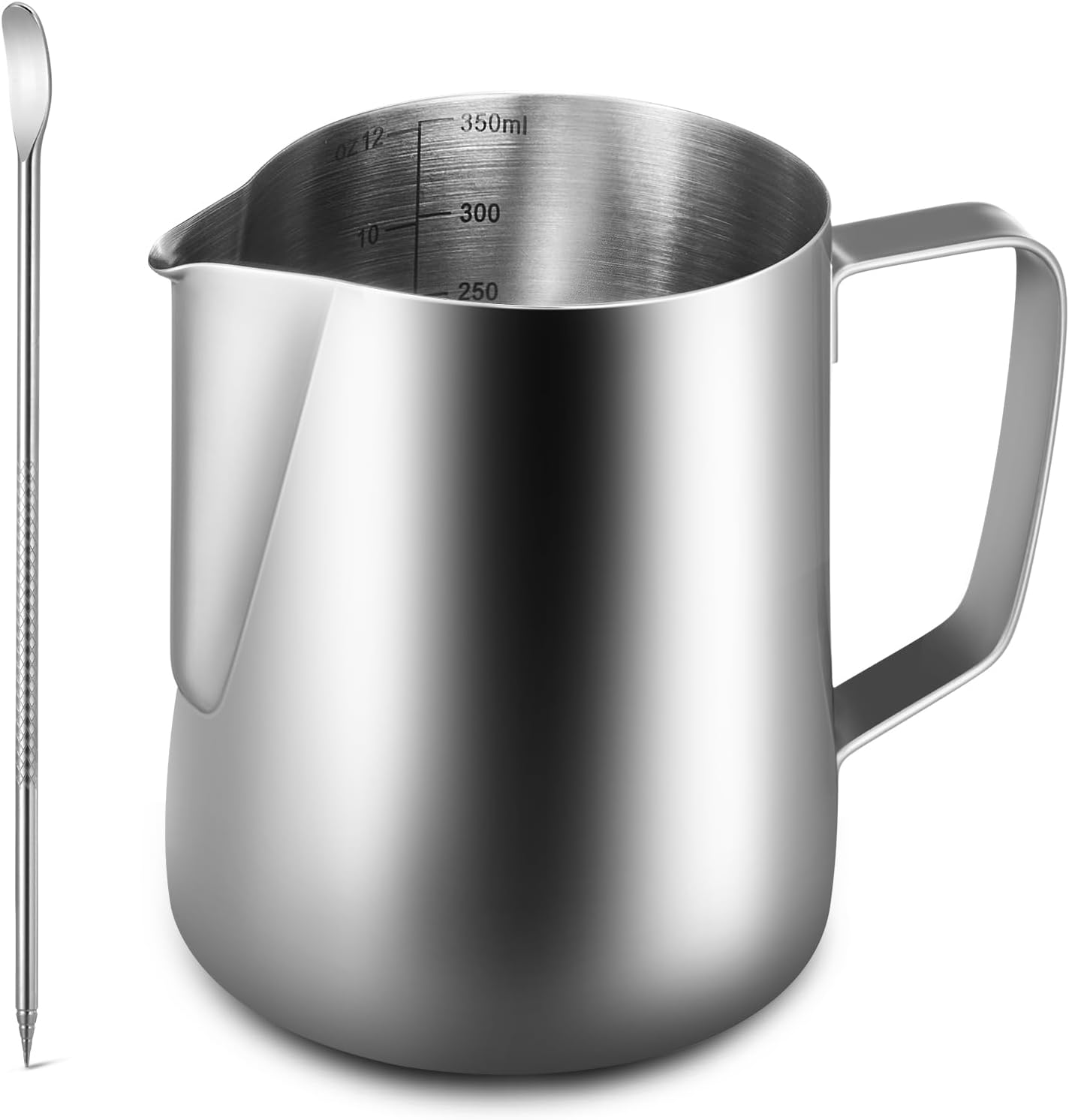 Anpro Milk Jug 350 ml/12 oz,304 Stainless Steel Milk Pitcher, Milk Frothing Jug for Making Coffee Cappuccino 5 61woz2yel7L. AC SL1500