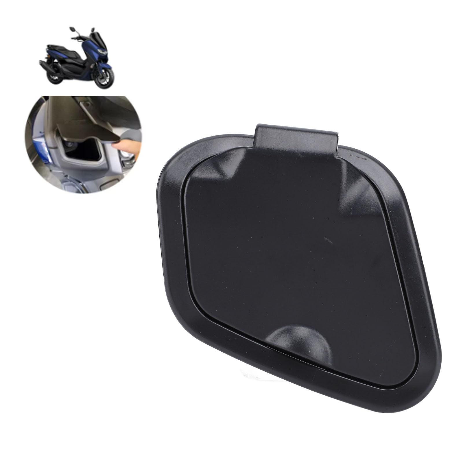 Tasca Laterale Moto Tasca Protettiva Resistente Alla Polvere Tappi Facili Installare Materiale ABS Resistente per NMAX125 NMAX155 NMAX V1 V2 (BLACK)