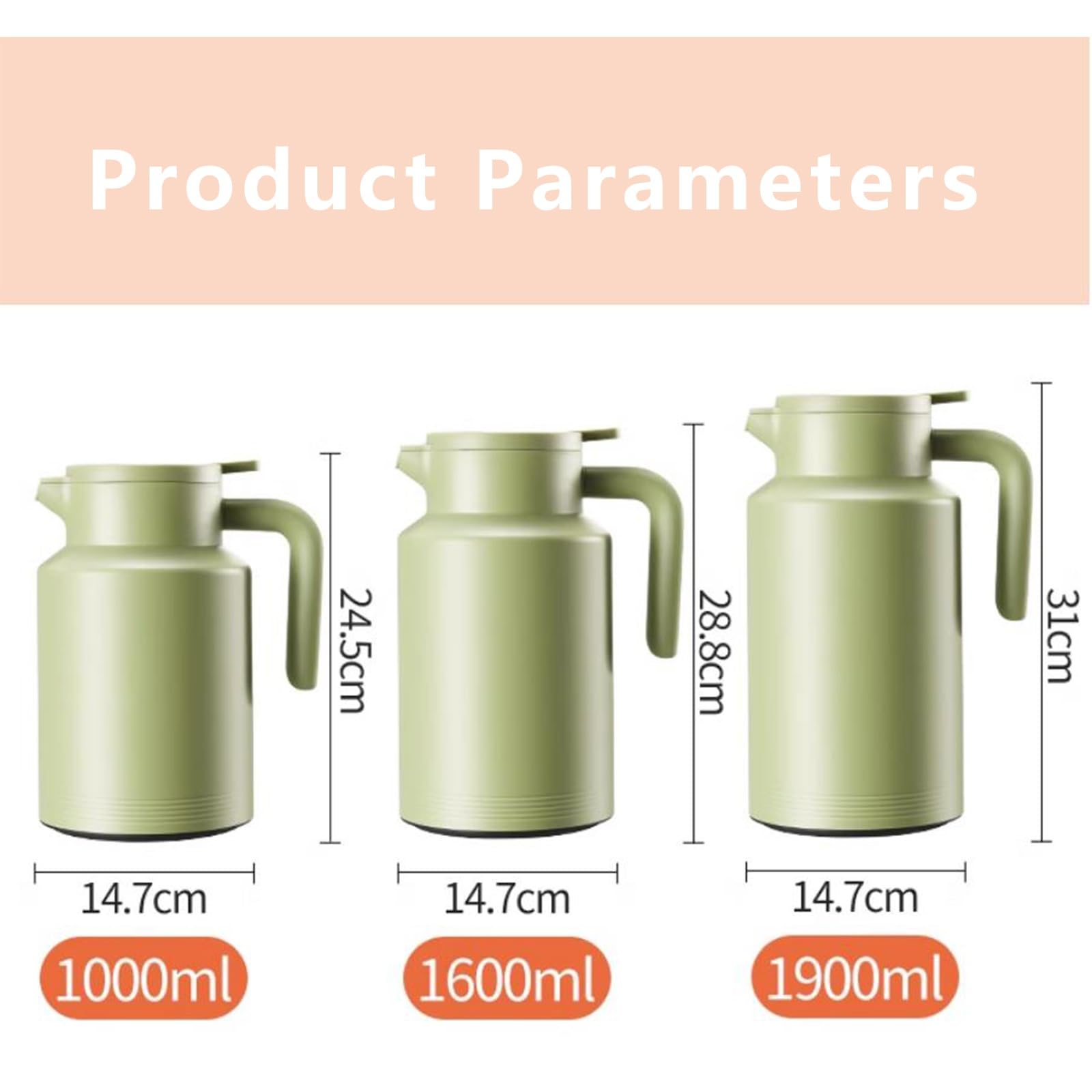 Termiczny karafka do kawy 1 l / 1,6 l / 1,9 l, izolowany termos do kawy, przycisk, izolowany serwer do napojów z motywem wirowym, dozownik kawy i herbaty (czerwony, 1000 ml)