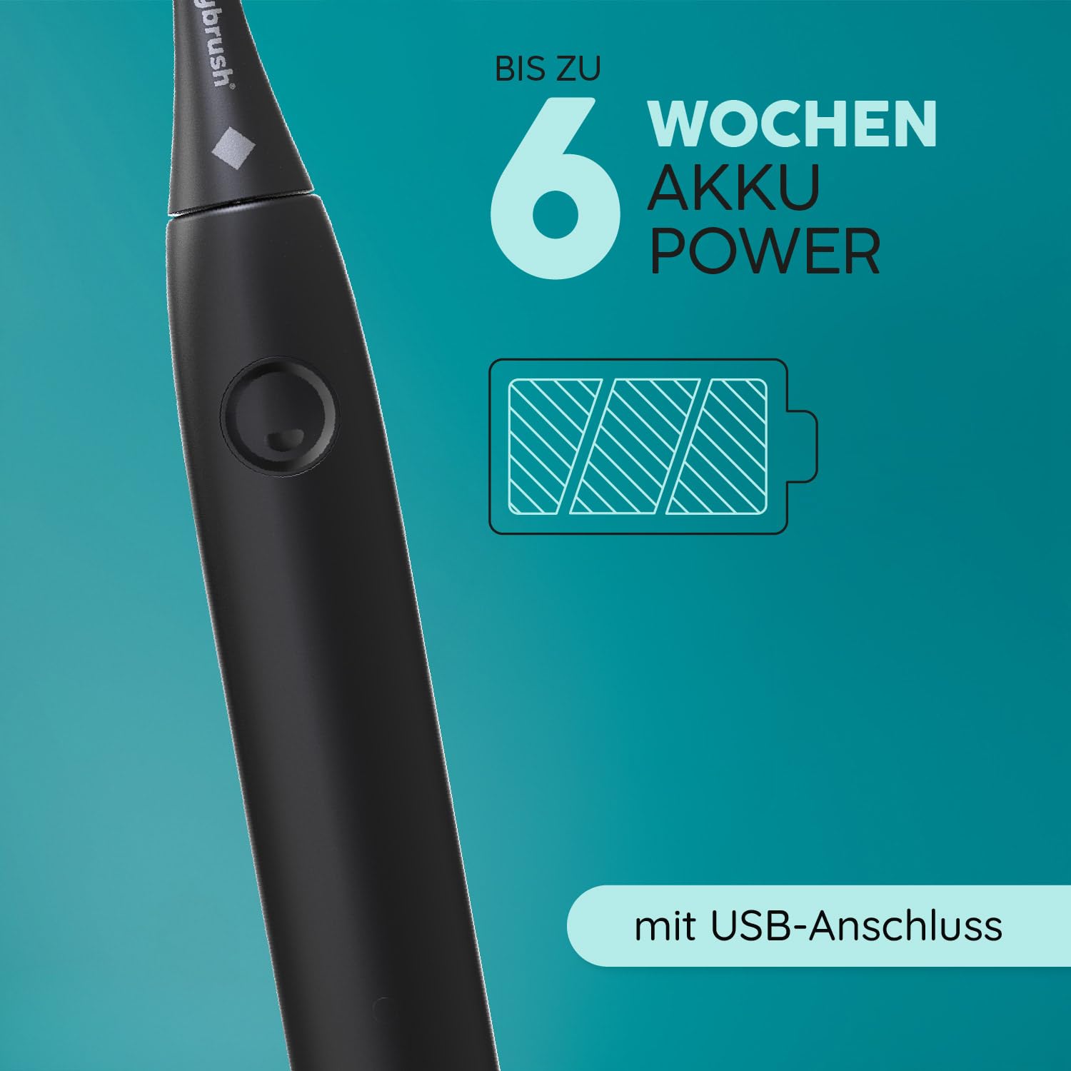 happybrush® Schallzahnbürste Eco Vibe LITE – TESTSIEGER – 100 Tage testen - Elektrische Zahnbürste mit 8 Wochen Power Akku – Ultraschall Zahnbürsten – 2 Jahre Garantie - AllBlack