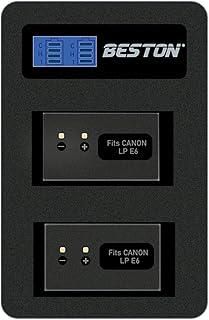 شاحن مزدوج LP E6 متوافق مع (اسود، 200 غرام)