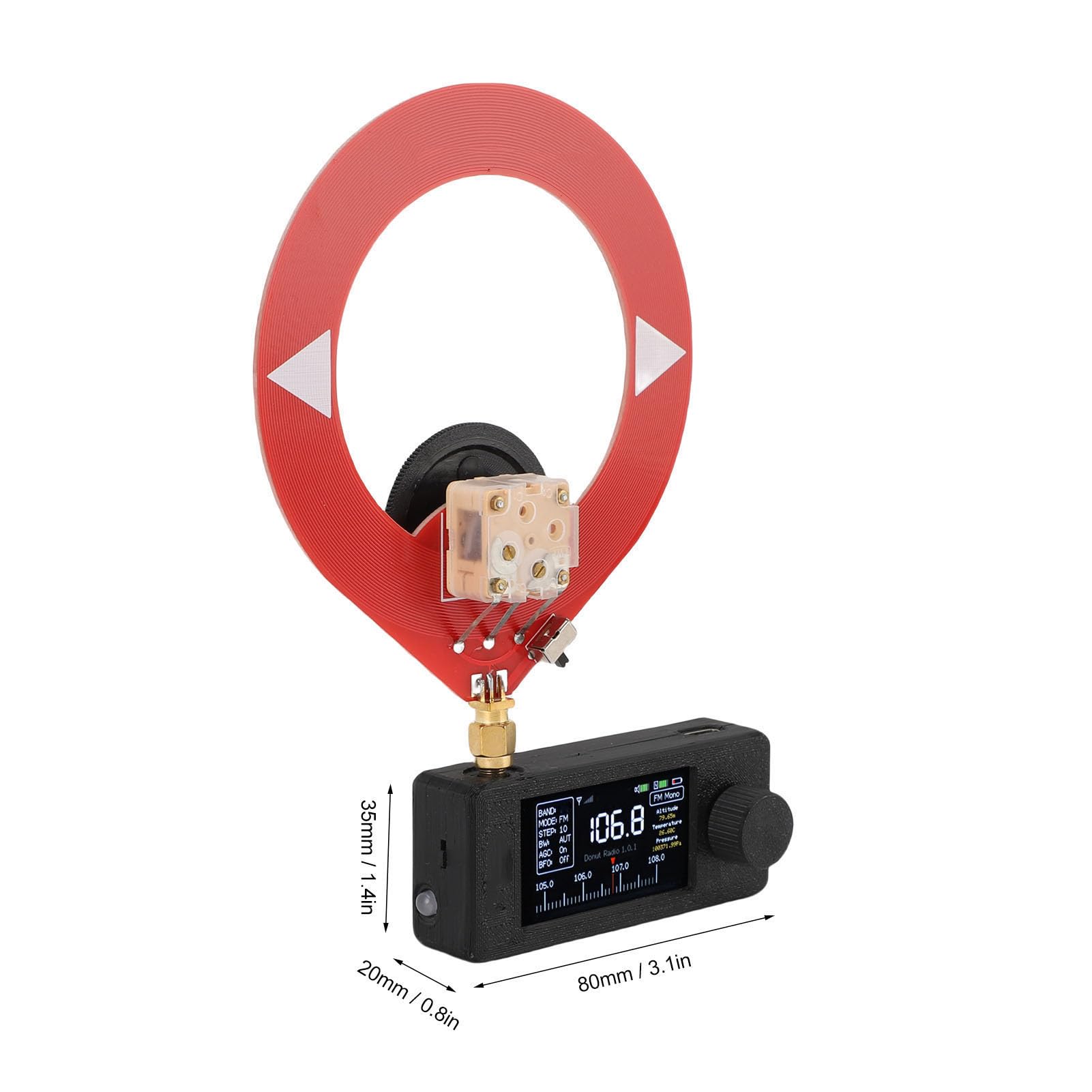 SI4732 SDR-Radioempfänger, 500kHz-2000kHz LSB USB AM FM Pocket Radio, 1,9 IPS-Bildschirm All-Band-Radios-Empfänger HF SW MW VHF-Radios mit Loop-Antenne, 3,5 Mm Kopfhörerbuch