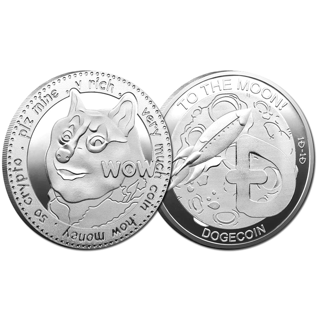 Kocreat Dogecoin Cohete y Luna Moneda Virtual Digital Conmemorativa Moneda  de Oro Suerte Moneda Decisión Moneda Hobo Moneda Desafío Replica Colección  Plata : Amazon.es: Juguetes y juegos