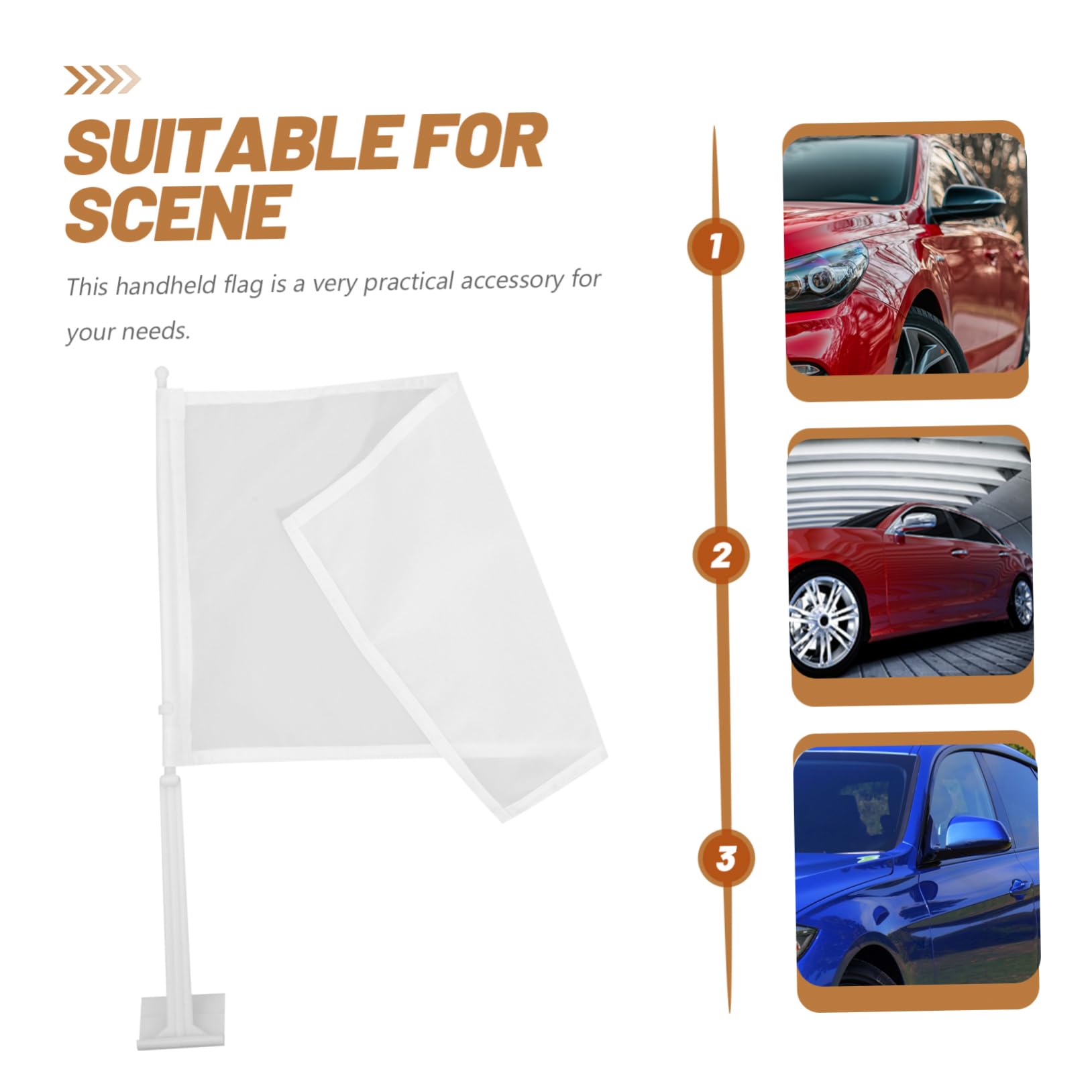 PACKOVE 4pcs Blank Signal Flags for Decoration Handheld Cheering Flags Lightweight Comfortable Grip for Racing Events Competitions Your Unique Style