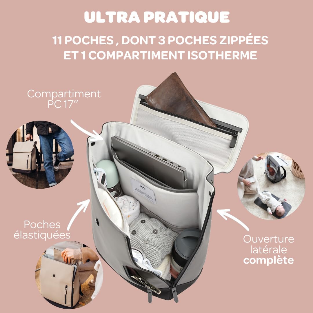 Sac à langer Oslo Gris Mineral
