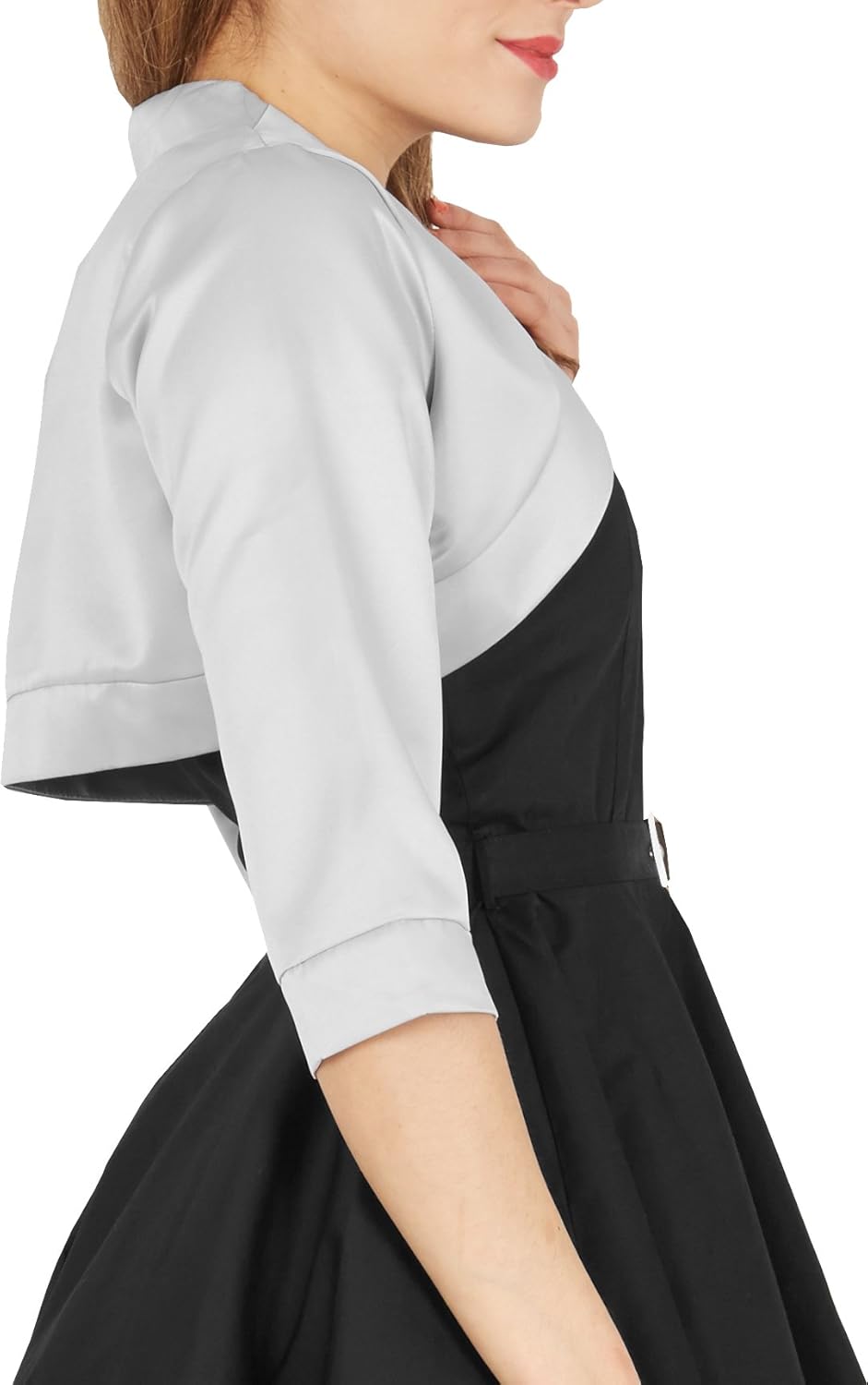 BlackButterfly Satin Bolero Shrug - Half Sleeve - Image 2