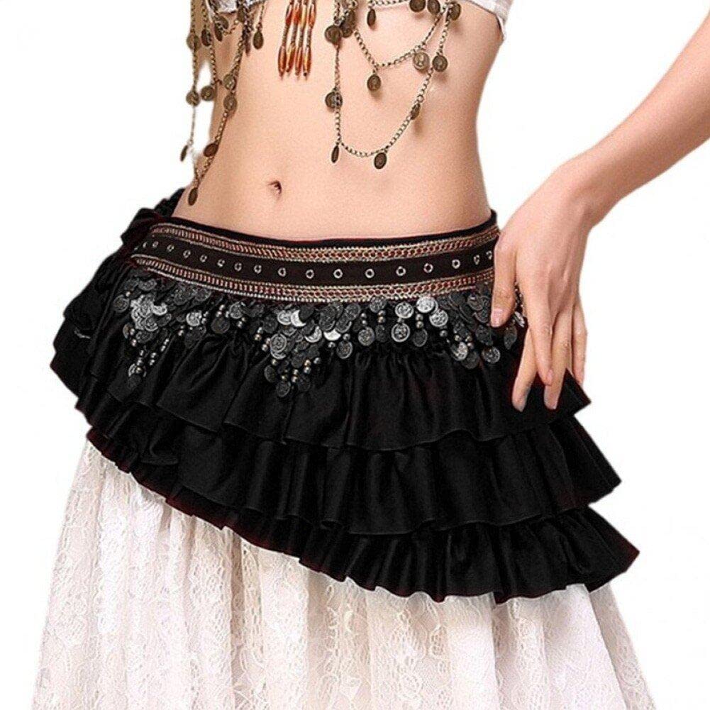 Écharpe de hanche de danse du ventre en satin vintage pour femmes