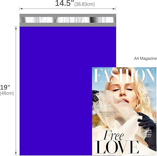 Miniatura 10 de Fuxury Sobres de polietileno de 14.5 x 19 pulgadas, 50 unidades, bolsas de envío impermeables para ropa, sobres de envío fuertes y adhesivos para