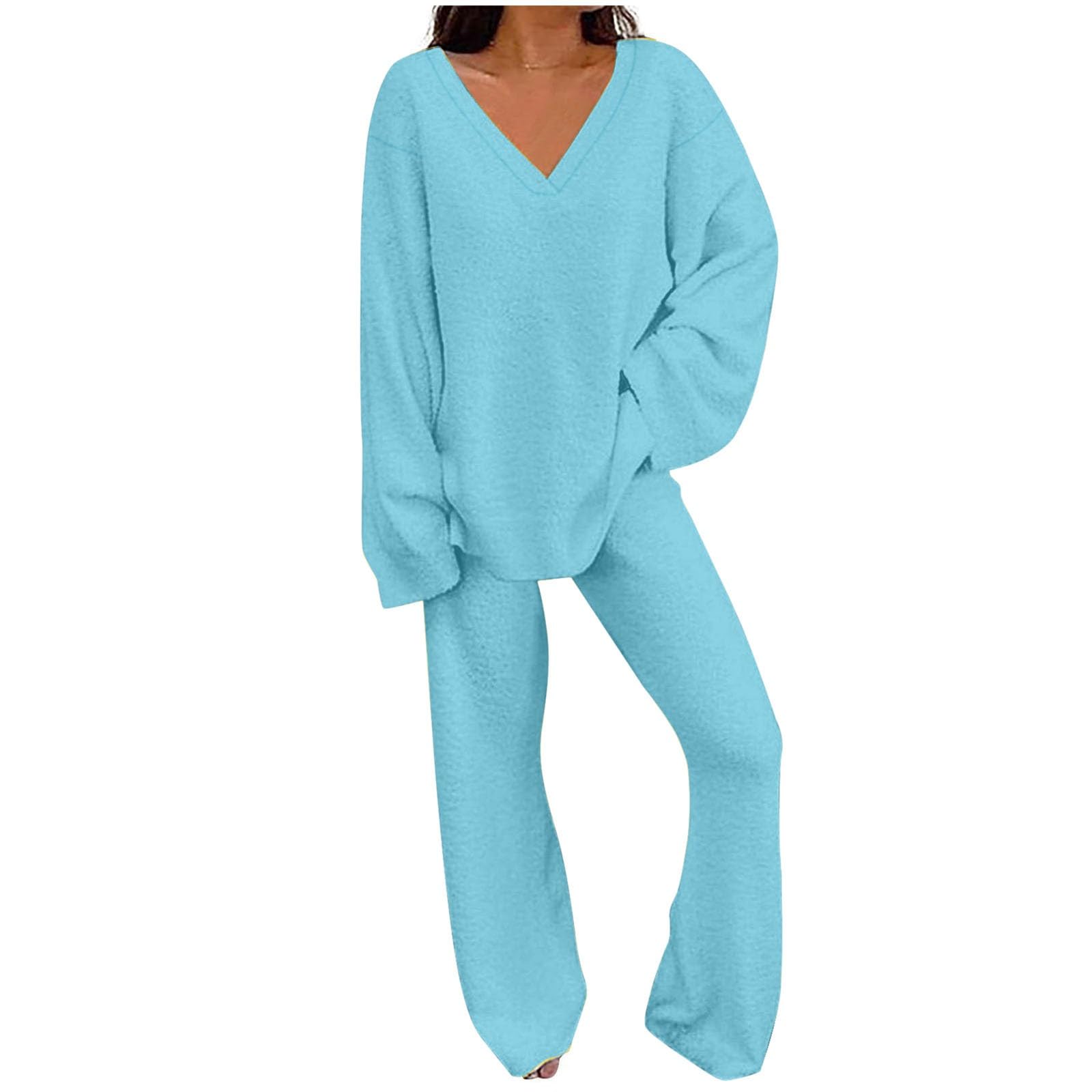 Generisch Ensemble de vêtements d'intérieur en coton et pantalon large pour femme