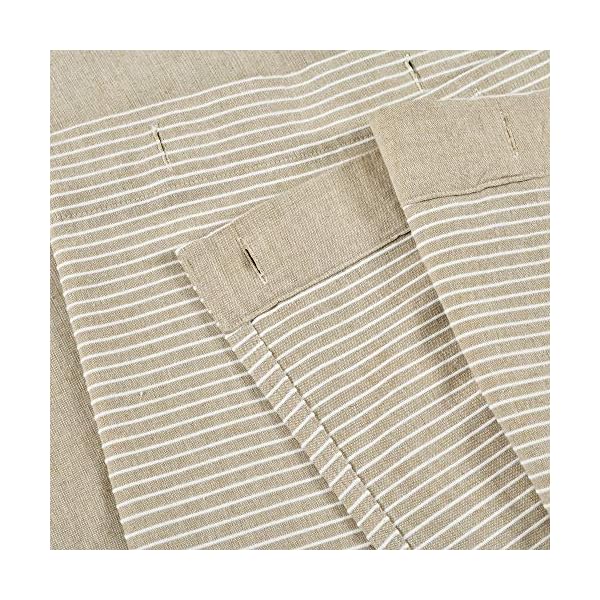 Lush decor beige linen woven cotton shower curtain farmhouse button stripe yarn dyed 72 x 72  urban country home decor