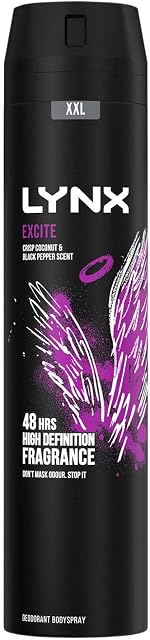 Lynx XXL Excite 48 hours of odour-busting zinc tech Aerosol Bodyspray deodorant to finish your style 250 ml