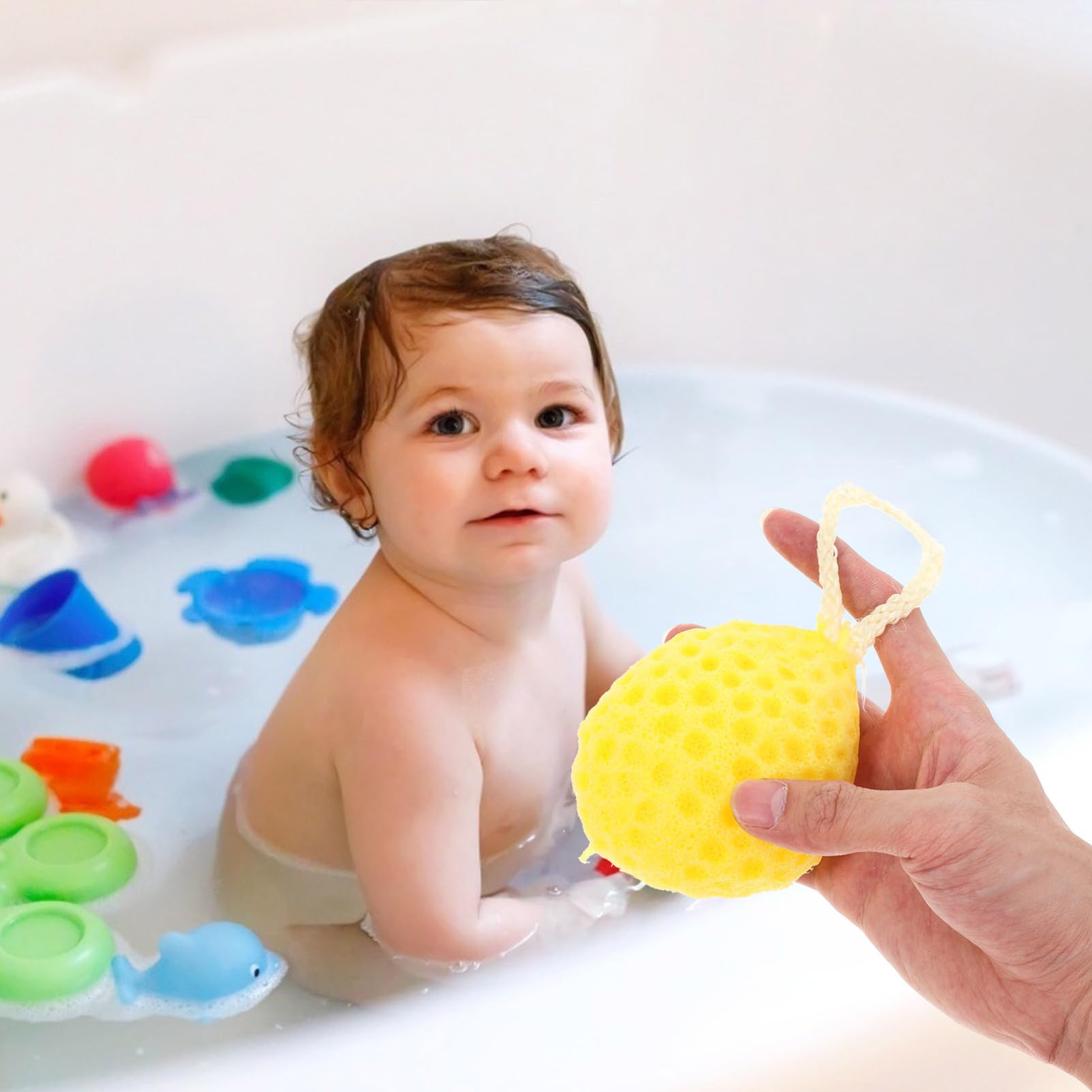 6 Piezas Esponja de Baño Forma Gota Estilo Panal sin Látex Esponjas de Ducha Exfoliantes de Baño para Limpieza de Ducha Familiar Color Aleatorio