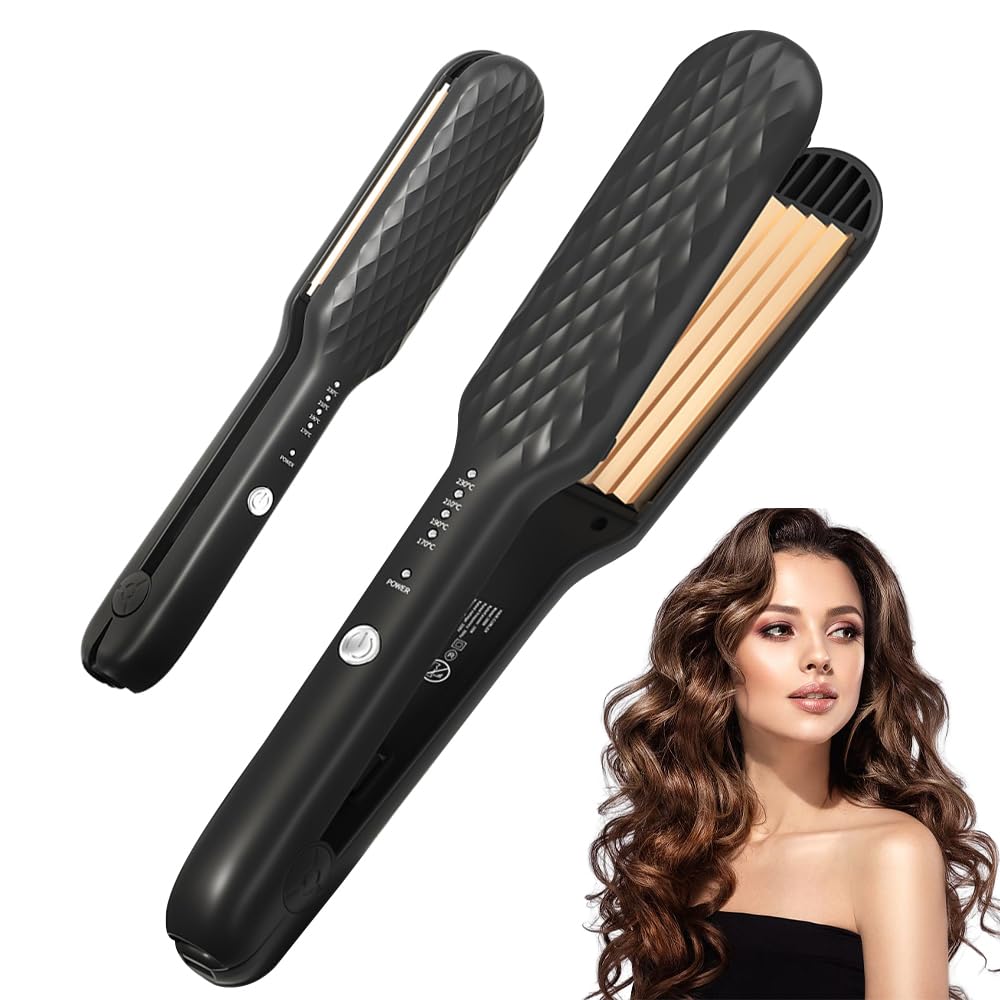 Afenau Plancha De Pelo Para Crimpar,Rizador De Pelo Ondas,Mini Rizador De Pelo Viaje,Temperatura Regulable,Plancha de Crimpar,35W Plancha Pelo Ondas Adecuado Para Todos Los Cabellos Largos Y Cortos