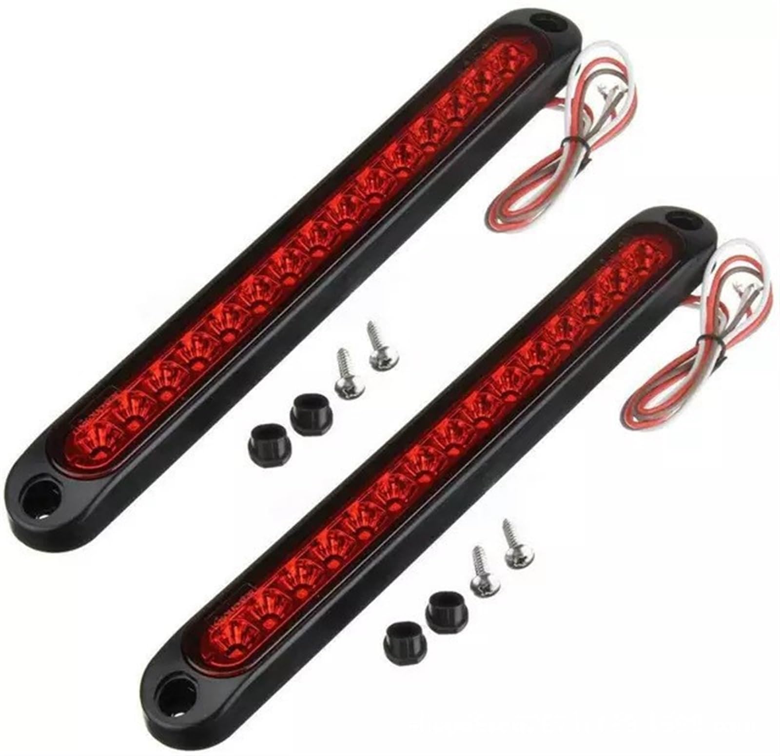 THE WHITE SHOP Trailer Brake Light Bar Clearance Marker ID Strip Running Lights for for Wrangler Pickup Golf Cart Offroad Truck RV UTV ATV Motorcycle Utility Marine Boat (Color : Red)
