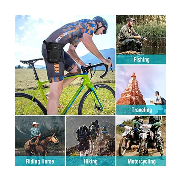 HUANLANG Drop Leg Bag for Men Women Motorcycle Leg Bags Tactical Fanny Pack Outdoor Waterproof Thigh Bag with Leg Strap Removable Leg Harness Bag for Hiking Climbing Cycling Fishing Riding Travel - Image 7