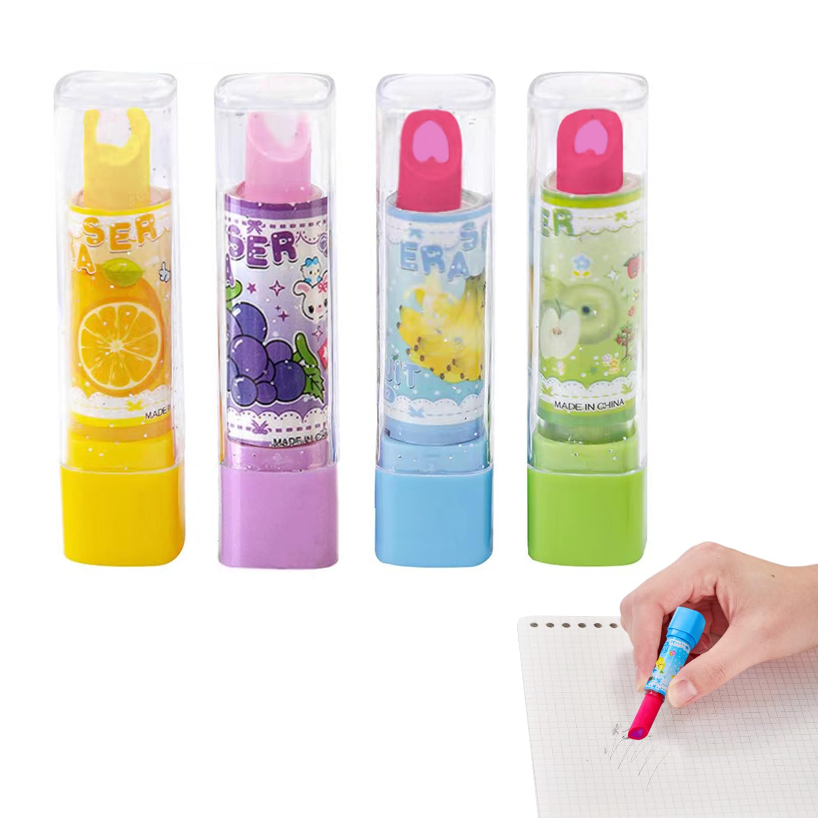 Amazon.co.jp: 消しゴム【4個】ミニ消しゴム リップ型 口紅 かわいい